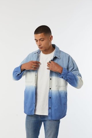 Surchemise en jean tie and dye Finea - Bleu