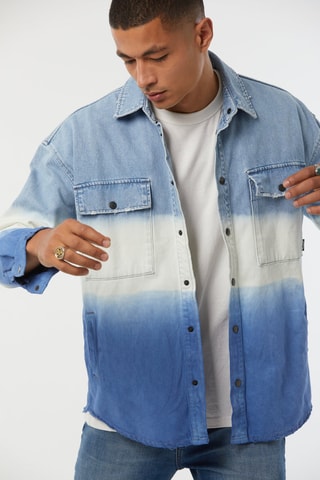 Surchemise en jean tie and dye Finea - Bleu