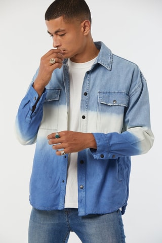 Surchemise en jean tie and dye Finea - Bleu