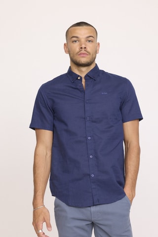 Chemise en lin Dulin - Bleu marine