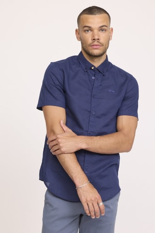 Chemise en lin Dulin - Bleu marine