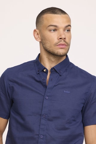 Chemise en lin Dulin - Bleu marine