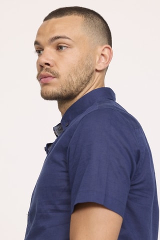 Chemise en lin Dulin - Bleu marine