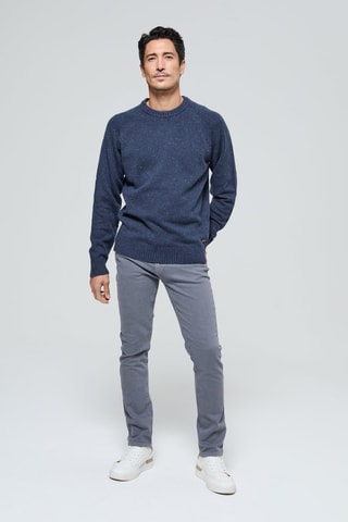 Pull en laine Camboya - Bleu marine chiné