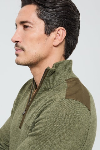 Pull en laine Capara - Kaki chiné