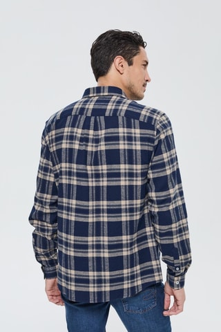 Chemise Dimiko - Bleu marine et beige