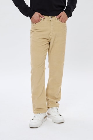 Pantalon regular en velours Josias - Beige