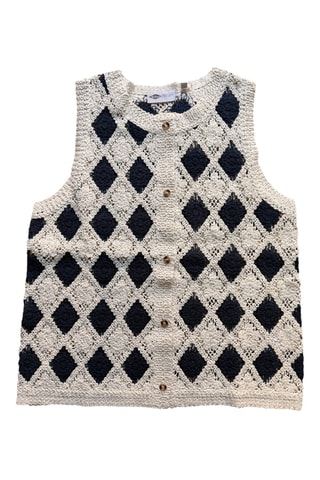 Gilet sans manches Canteque - Ecru et noir