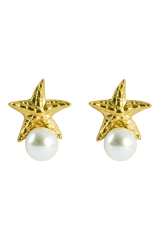 Boucles d'oreilles - Plaqué or jaune et perles d'imitation
