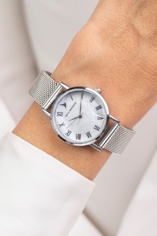 Montre à quartz en acier et nacre  - Emily Westwood