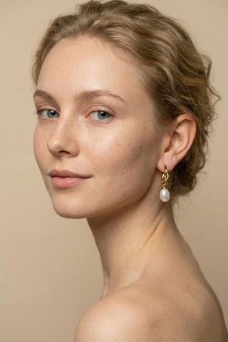 Boucles d'oreilles - Plaqué or jaune et perles d'imitation