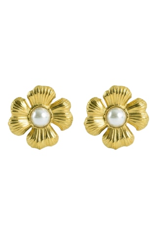 Boucles d'oreilles - Plaqué or jaune et perles d'imitation