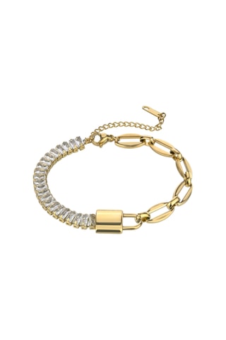 Bracelet Jacqueline - Plaqué or jaune et zircons