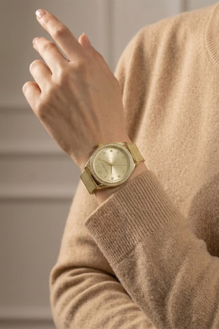 Montre à quartz en métal - Doré