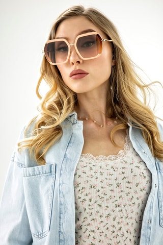 Lunettes de soleil mixte - Catégorie 3 - Rose et doré