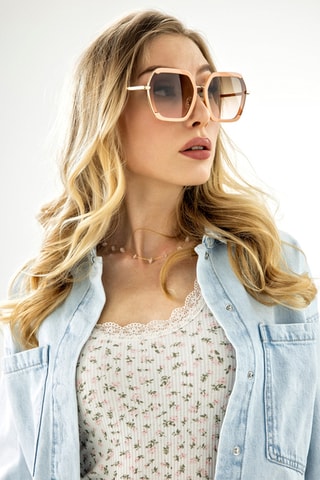 Lunettes de soleil mixte - Catégorie 3 - Rose et doré