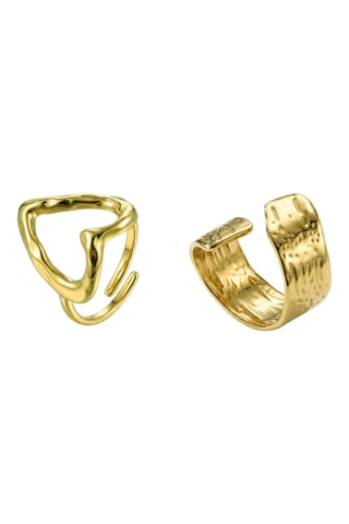 2 bagues - Plaqué or jaune