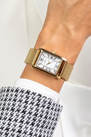 Montre à quartz en acier - Doré et blanc