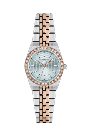 Montre à quartz en acier - Argenté et doré rose