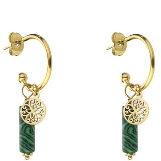 Boucles d'oreille Margaret - Acier inoxydable & pierre