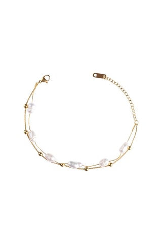 Bracelet - Plaqué or jaune et perles de culture