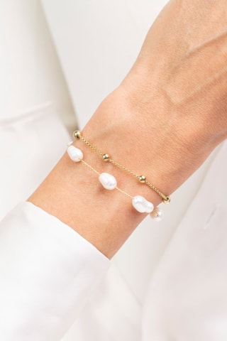 Bracelet - Plaqué or jaune et perles de culture