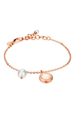 Estuche reloj de cuarzo de acero, diamante y pulsera con perla fina Naomi
