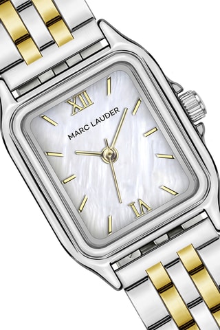 Reloj de cuarzo y pulsera de acero Nira - Plateado y dorado