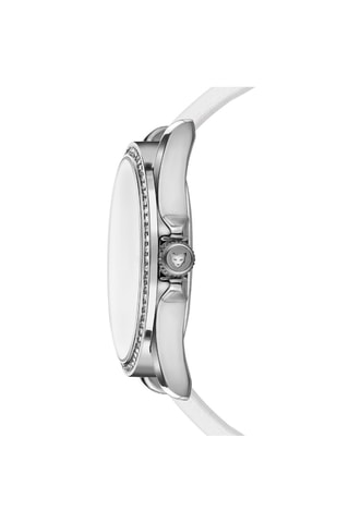 Reloj de cuarzo de piel St Tropez - Blanco y rosa