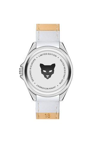 Reloj de cuarzo de piel St Tropez - Blanco y rosa