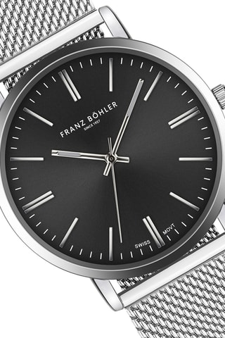 Reloj de cuarzo de acero Alpnach - Plateado