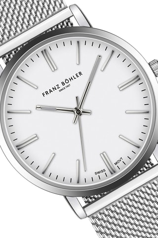 Reloj de cuarzo de acero Bannalp - Plateado