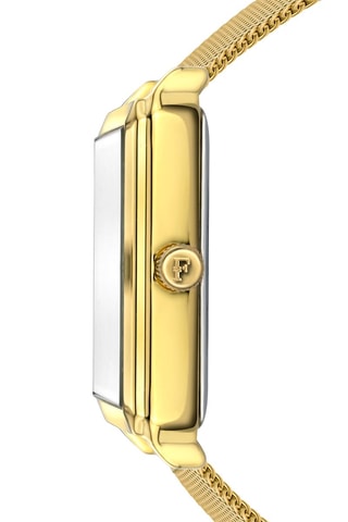 Stalen Quartz Horloge met diamant en parelmoer Coralie