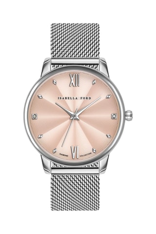 Estuche con reloj de cuarzo y diamante y correas de acero Skylar