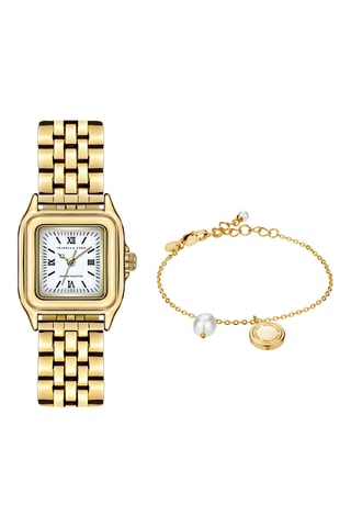 Estuche reloj de cuarzo y pulsera de acero Velours - Dorado