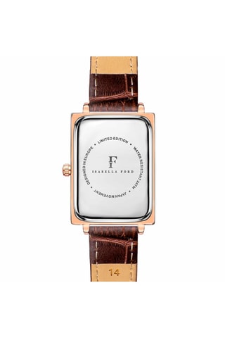 Reloj de cuarzo de piel y diamante Odette