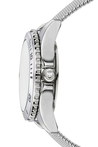Reloj de cuarzo de acero Istanbul - Plateado y negro