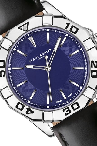 Reloj de cuarzo de piel Schwarzsee - Negro y plateado
