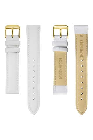 Reloj de cuarzo de piel Klontal - Blanco y dorado