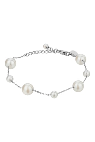 Reloj de cuarzo de acero y diamante y pulsera Kendra - Plateado
