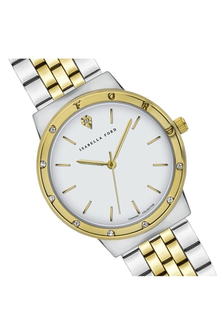 Reloj de cuarzo de acero y diamante y pulsera Héloïse - Plateado y dorado