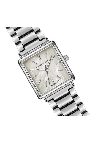 Reloj de cuarzo de acero y diamante y pulsera Lilou - Plateado