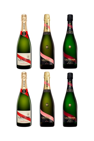 2 x Champagne Cordon Rouge Brut - 75 cl, 2 x Champagne Cordon Rouge Brut Millésimé 2019 - 75 cl et 2 x Champagne Brut Le Rosé - G.H Mumm - 75 cl