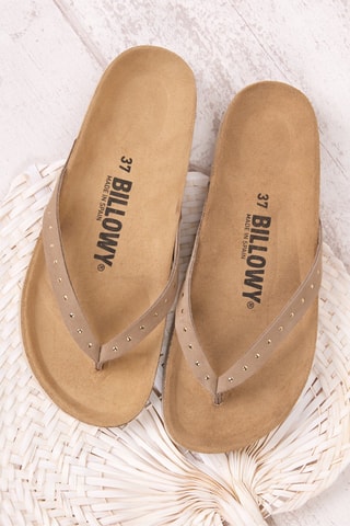 Tongs en nubuck - Marron