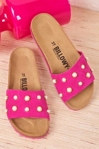 Mules en nubuck - Fuchsia