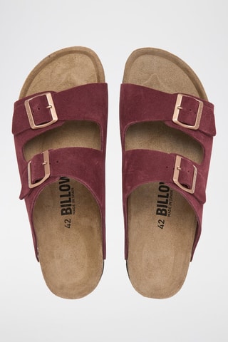 Mules en nubuck - Rouge, noir et marron