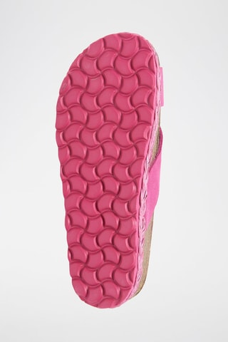 Mules plateformes en nubuck - Fuchsia