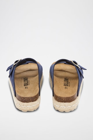 Mules plateformes en nubuck - Bleu