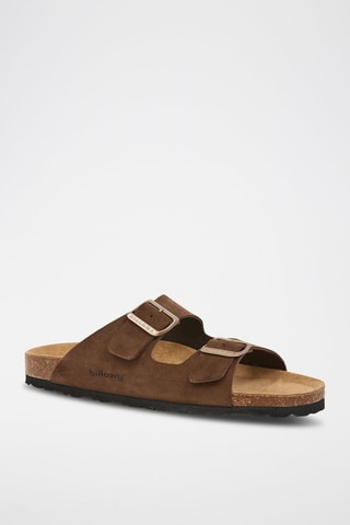 Mules en nubuck - Marron