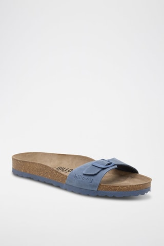 Mules en cuir - Bleu